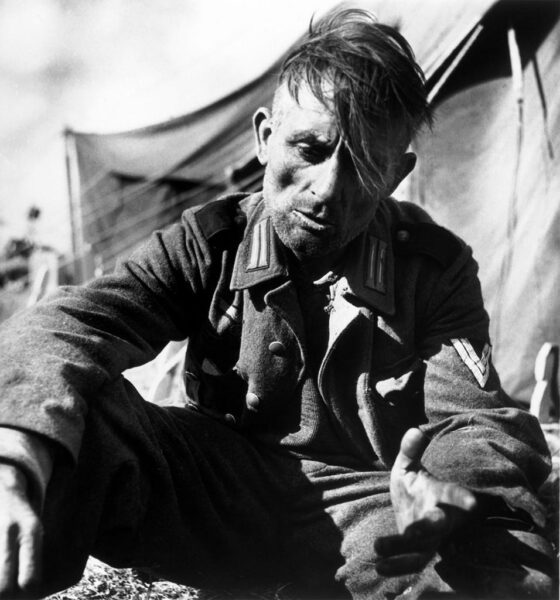 Robert Capa. Normandy; Operation Overlord; a German soldier captured by American forces. 1944. ©ROBERT CAPA © 2001 By Cornell Capa / Magnum Photos
